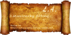 Latosinszky Alfonz névjegykártya